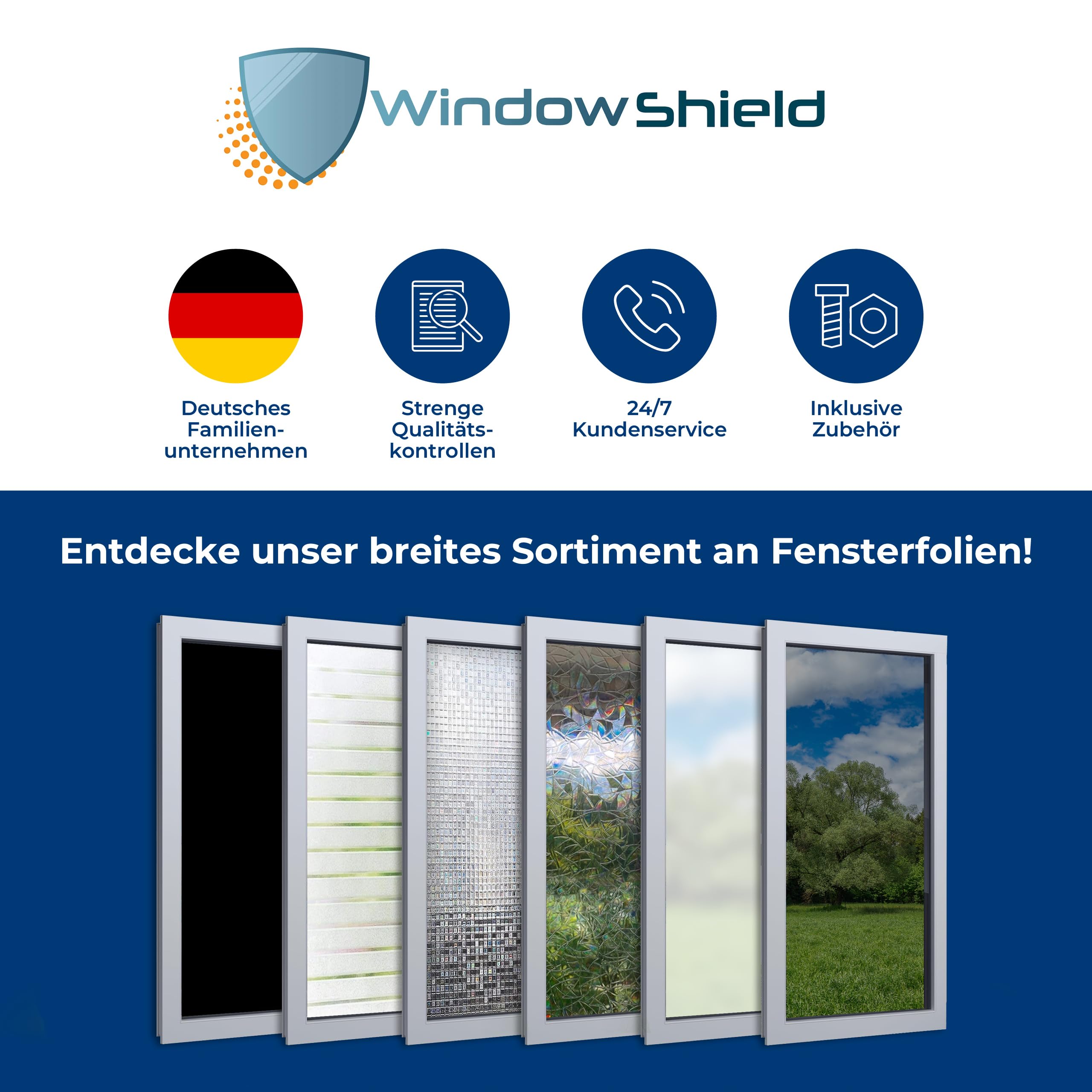 WindowShield® UV Sonnenschutzfolie für Fenster 90 x 200 cm selbstklebend blickdicht Hitzeschutzfolie