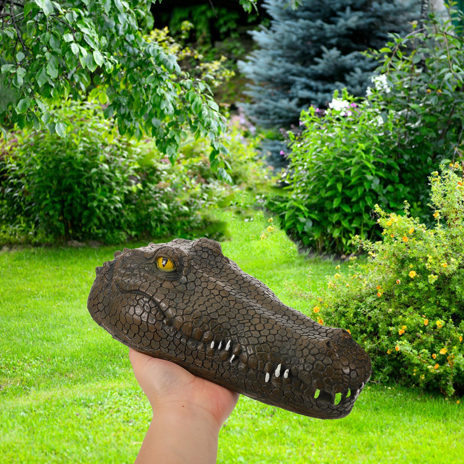 Toddmomy Statua per Resina di Ippopotamo Testa Realistica Giardino | Ornamento per Acquario, Decorazione per Balconi e Aree Esterne, Figura Animale dallo Stile Delicato
