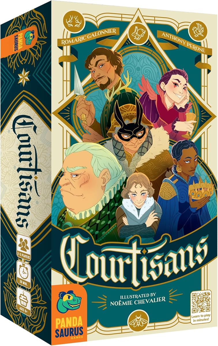 Courtisans Card Game - Navigate Intrigue and Influence at The Queen's Banquet! Strategy Game, Fun Family Game for Kids & Adults, Ages 8+, 2-5 Players, 20-30 Min Playtime, Made by Pandasaurus Games
