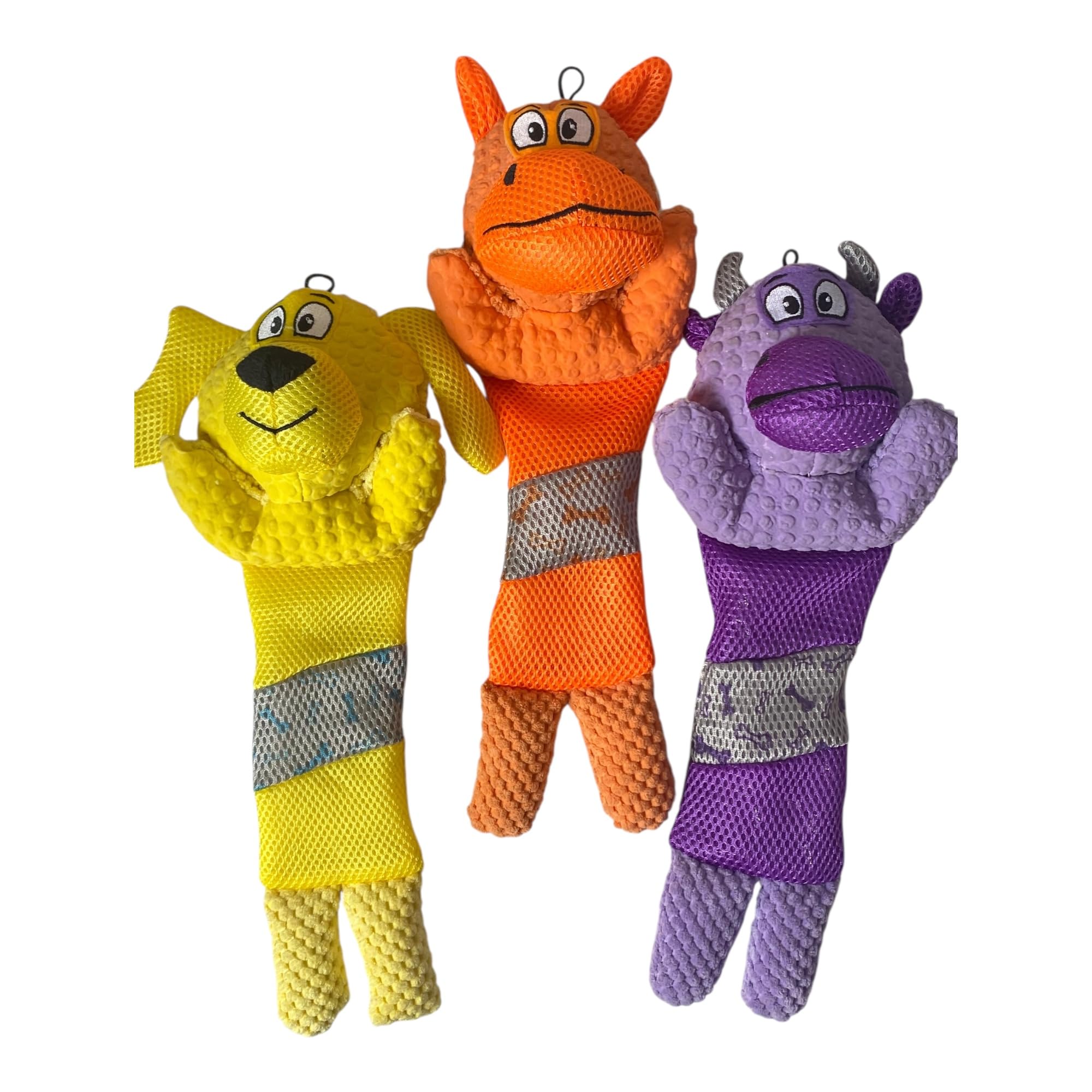 DOG LATEX CRINKLEY DOG TOY 3 DESIGNS HIPPO DOG RHINO 1 PIECE RANDOM SENT, Brown, White, Red, Green, 50 Centimeters - Image 2
