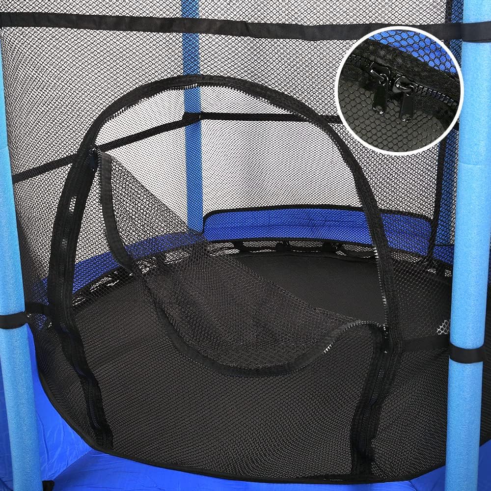 Trampoline Interieur Enfant Trampoline Enfant 140cm Avec Filet De Sécurité - Pour Intérieur Et Extérieur - Charge Max 45kg - Poignée Anti-Dérapante Jeu Enfant Sécurisé