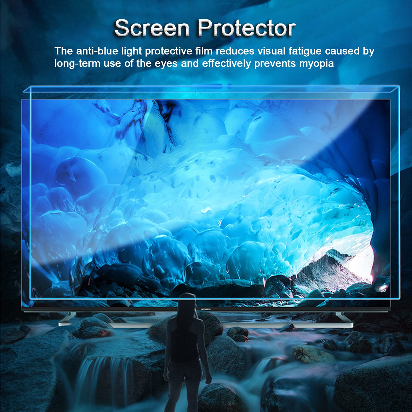WUK Protector de Pantalla, Monitor de TV Colgante, protección Ocular para niños, protección de película de Pantalla, Cubierta antirrayas, antirreflejo, antirreflejo Azul para 32-75 Pulgadas