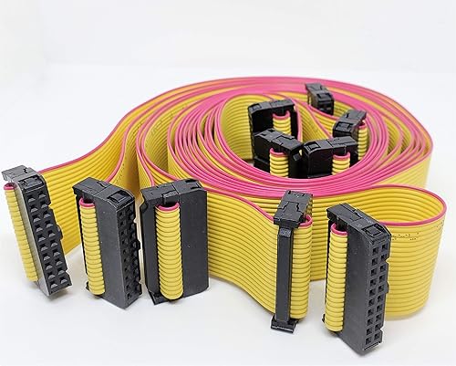 PC Accessories 20P 23.6 in 23" longitud amarillo cable plano con 0.100 in 0.1" FC 20 pines 2x10 hembra a conector hembra (20P-23.6 in-5PK)