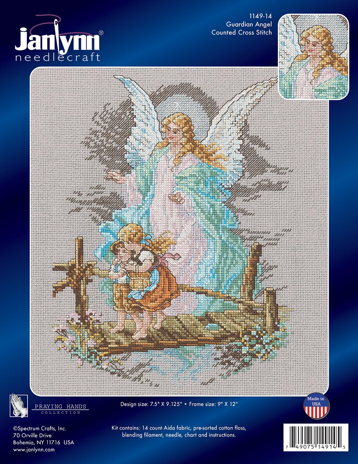 Janlynn Cross Stitch Kit, 8.125-Inch by 7-1/2-Inch, Guardian