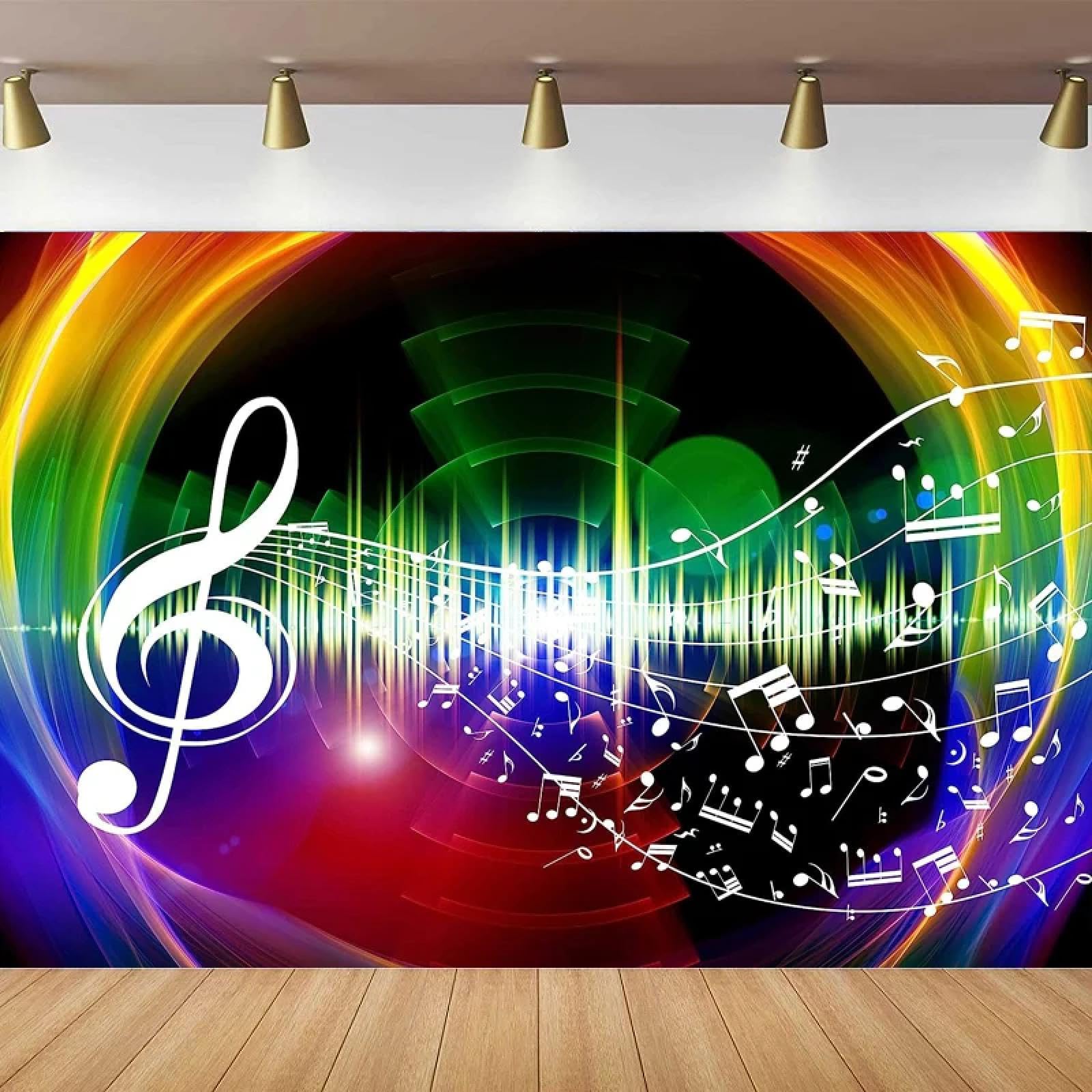 Arcobaleno Musica Fotografia Sfondo Musica Notazione Sfondo Tema Festa Poster Photo Booth Puntelli Banner