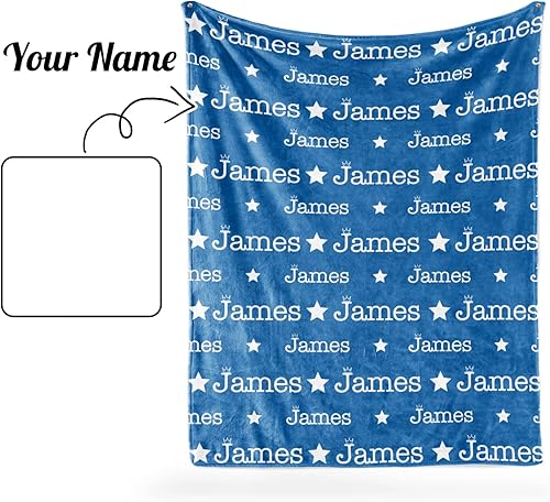 Miniatura 163 de Mantas personalizadas con nombre para niños, mantas de bebé personalizadas para niños y niñas, manta de nombre personalizada súper suave para niños