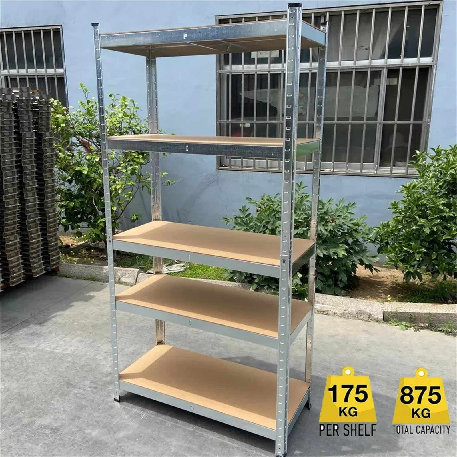 Scaffali in Metallo per Garage Scaffalatura in Metallo Resistente, Regalo di Natale di Halloween Fai-da-Te for Garage, Officina, Magazzino(150H 70W 30Dcm Gal)