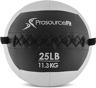 ProsourceFit Soft Medicine Balls, Wall Balls and Full Body Dynamic Exercises, Gray 25 LB