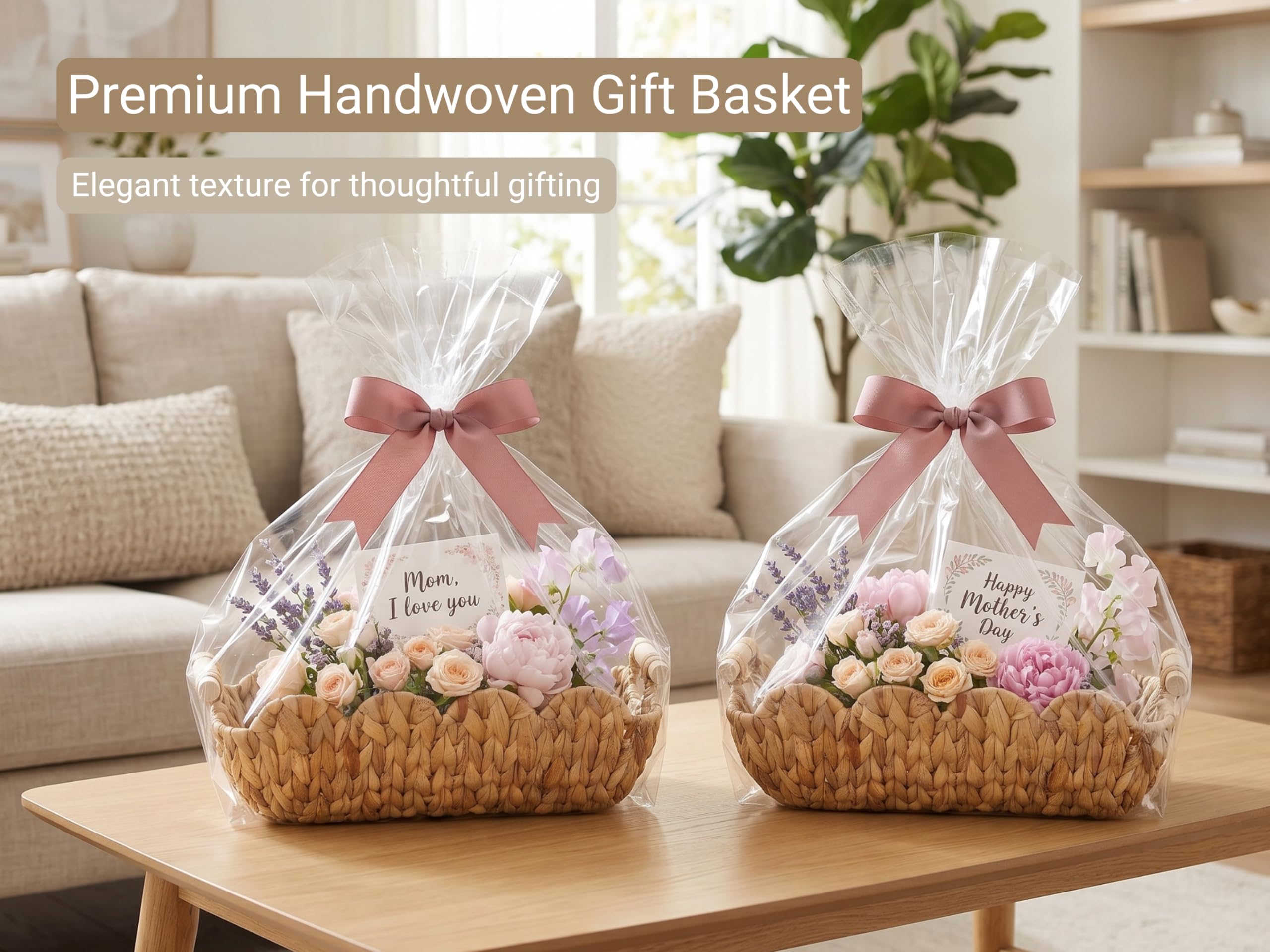 Cute Wicker Baskets - Natural Water Hyacinth -2