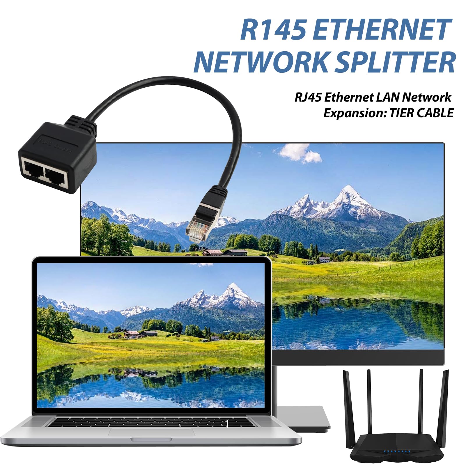 Coupleur RJ45 Répartiteur Ethernet LAN 1 vers 2 Adaptateur Cat5 Cat5e Cat6 Cat7