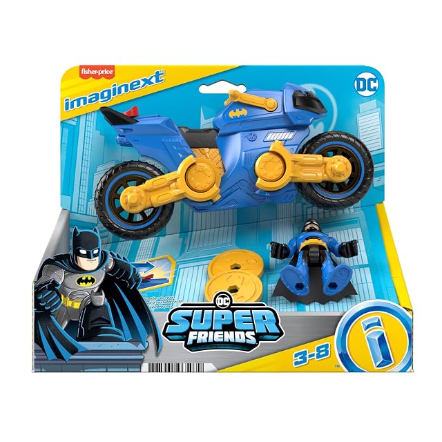 Foto 5 de 6 de Fisher-Price Imaginext DC Super Friends Batman y su Batcycle Figura con Moto de Juguete Que se Convierte…
