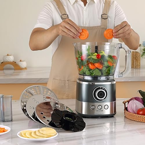 Miniatura 8 de VEVOR Procesador de alimentos, picadora eléctrica de verduras de 14 tazas con 3 ajustes preestablecidos Auto-iQ, ajuste de múltiples velocidades de