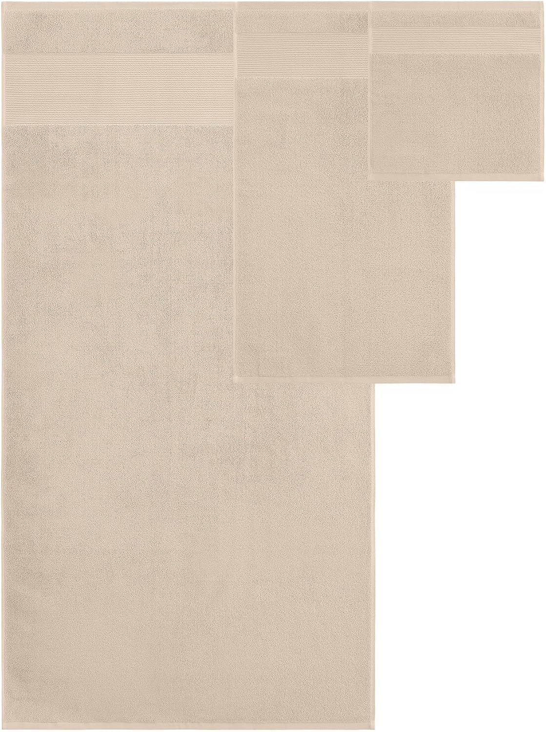 Modern Threads Air Cloud 6-Piece Towel Set - 100% Zero-Twist Cotton, 500 GSM, Quick Dry & Plush, Sand