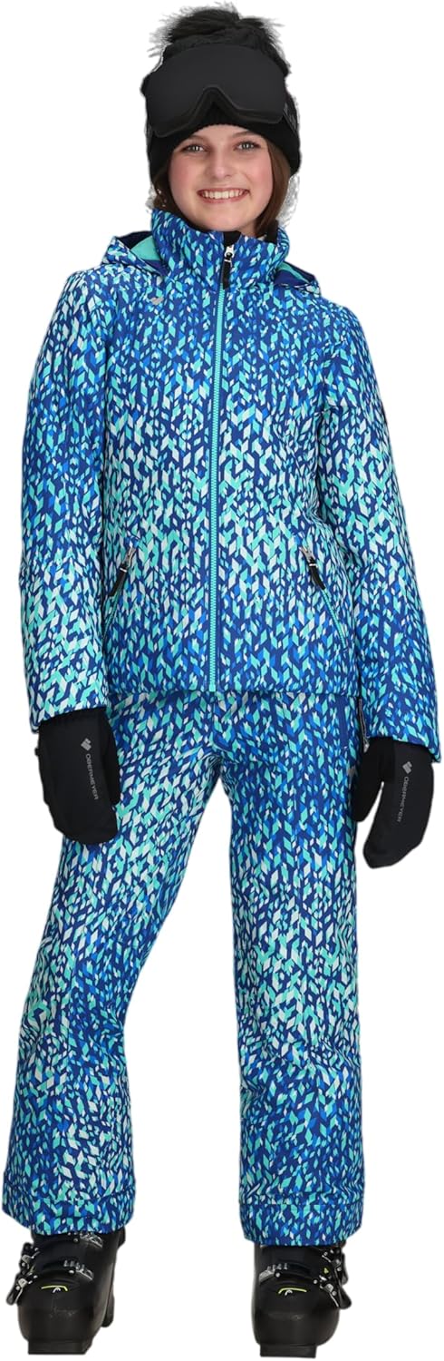 Obermeyer Girls Rylee Print Ski Jacket, Insulated and Waterproof with Extended Wear System
