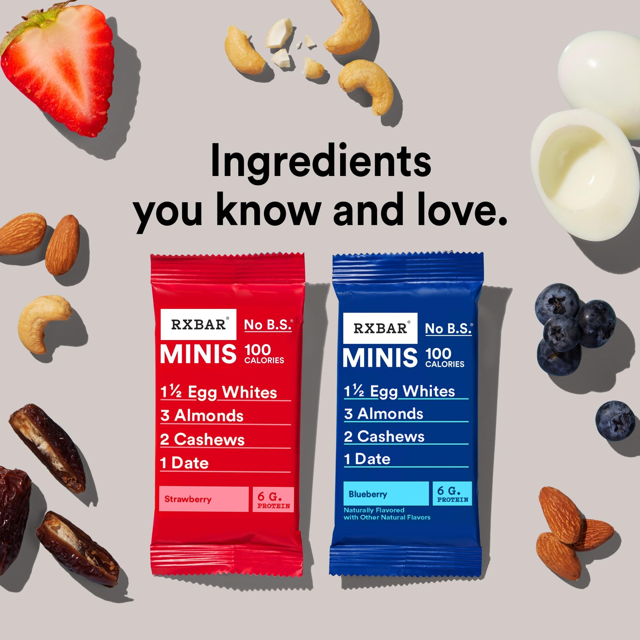 RXBAR Minis Barras de proteína, 0.24 onzas de proteína, aperitivos sin gluten, paquete variado (16 barras)