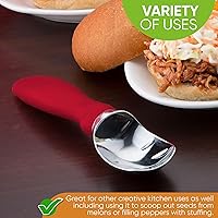 Vista 5 de Spring Chef - Cuchara para helado con mango suave, profesional, fuerte y resistente, utensilio de cocina de primera calidad para masa de galletas