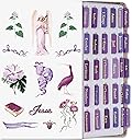 XKDOUS Purple Bible Tabs with Stickers, Laminated Gold Foil Large Print Bible Tabs for Women Men Kids, Bible Study Supplies, Bible Book Tabs and Stickers Designed for Bible (Hyacinth Purple)