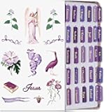 XKDOUS Purple Bible Tabs with Stickers, Laminated Gold Foil Large Print Bible Tabs for Women Men Kids, Bible Study Supplies, Bible Book Tabs and Stickers Designed for Bible (Hyacinth Purple)
