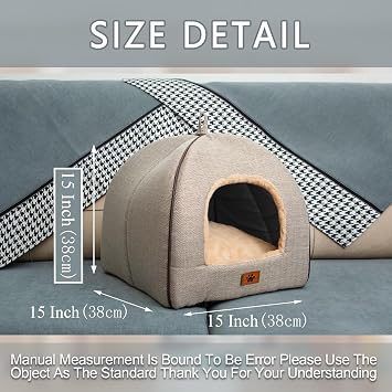 Cat Bed for Indoor Cats - Cat Cave Bed Cat House Cat Tent with Removable Washable Cushioned Pillow, Soft and Self Warming Kitten beds