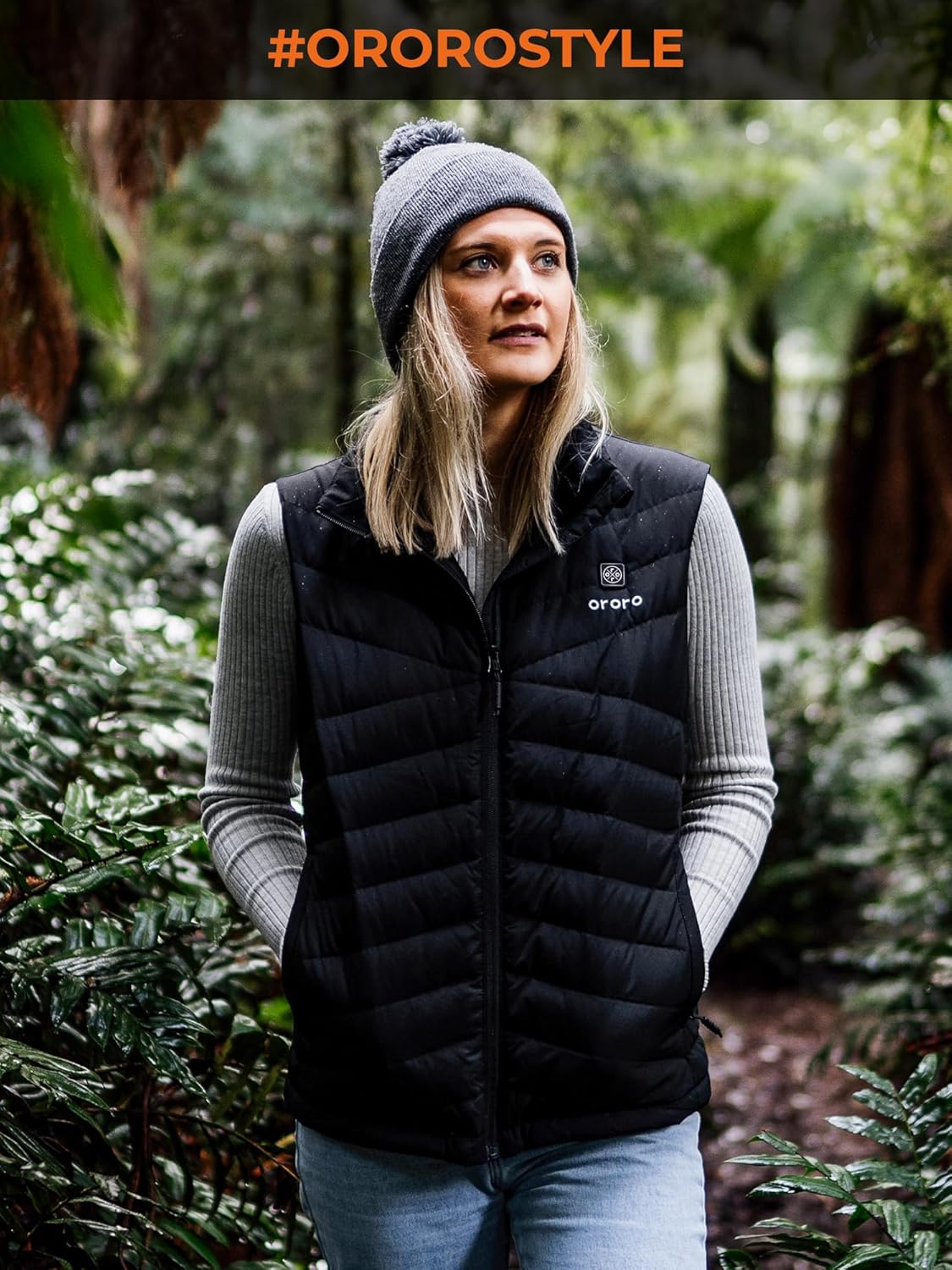 ORORO Women's Heated Down Vest with Rechargeable Battery, Lightweight Heated Vest with 800 Fill Power Down - Image 6