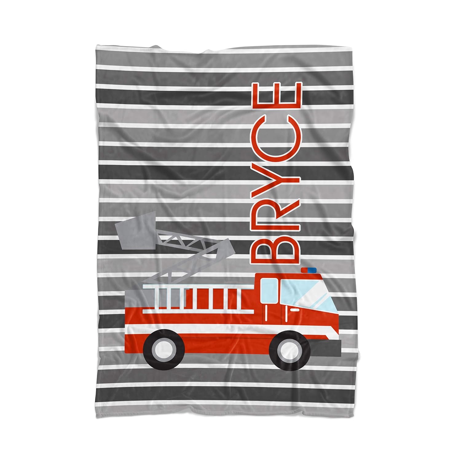 Fire Truck Blanket Gray Fire Engine Truck Personalized