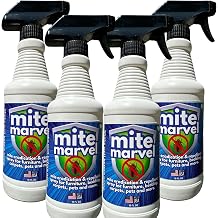 Mite Marvel Spray Kills Mites, Bed Bugs and Human, Dust, Chicken, Bird, Carpet & Rat Mites in Homes, Beds, Furniture, Clothing and Pets. Child & Pet Safe. | 4 Pack of 16 OZ Bottles