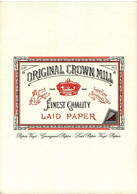 Original Crown Mill A5 Classic Line Texture Laid Writing Pad - Cream (Pack of 50 Sheets)