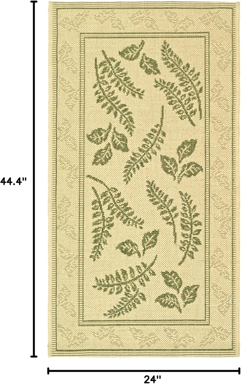 SAFAVIEH Courtyard Collection Accent Rug - 2' x 3'7", Natural & Olive, Indoor/Outdoor & Washable, Ideal for High Traffic Areas in Patio, Backyard, Mudroom, Entryway, Doormat (CY0772-1E01-2)