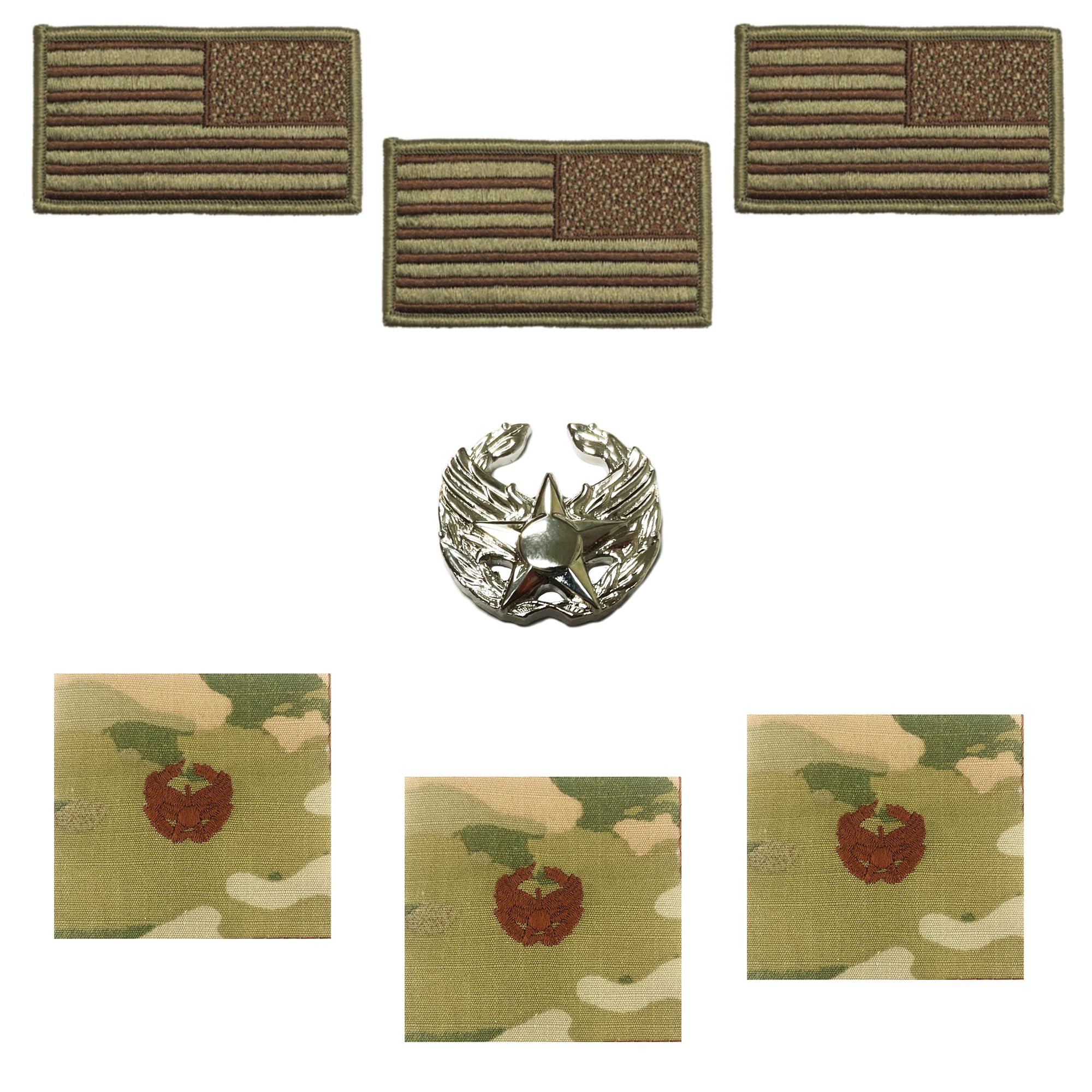 US Air Force Commanders with OCP Spice Brown Reverse Flag Bundle