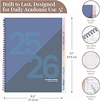 Vista 2 de Rileys Academic Planner 2025-2026, agenda diaria, semanal y mensual, julio de 2025 a junio de 2026, páginas de notas para estudiantes