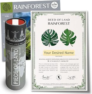 Rainforest Premium Gifts | Real Piece of Rainforest in Peru | Highly Unique Gift idea | Personalised Certificate | for Women, Men, Birthday, Anniversary, Wedding