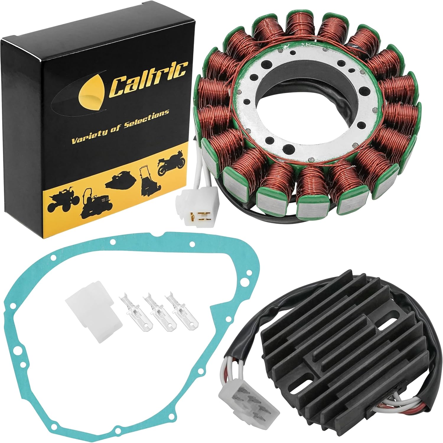Caltric Stator Regulator Rectifier And Gasket Compatible with Yamaha Royal Star 1300 Xvz1300 1997-2001