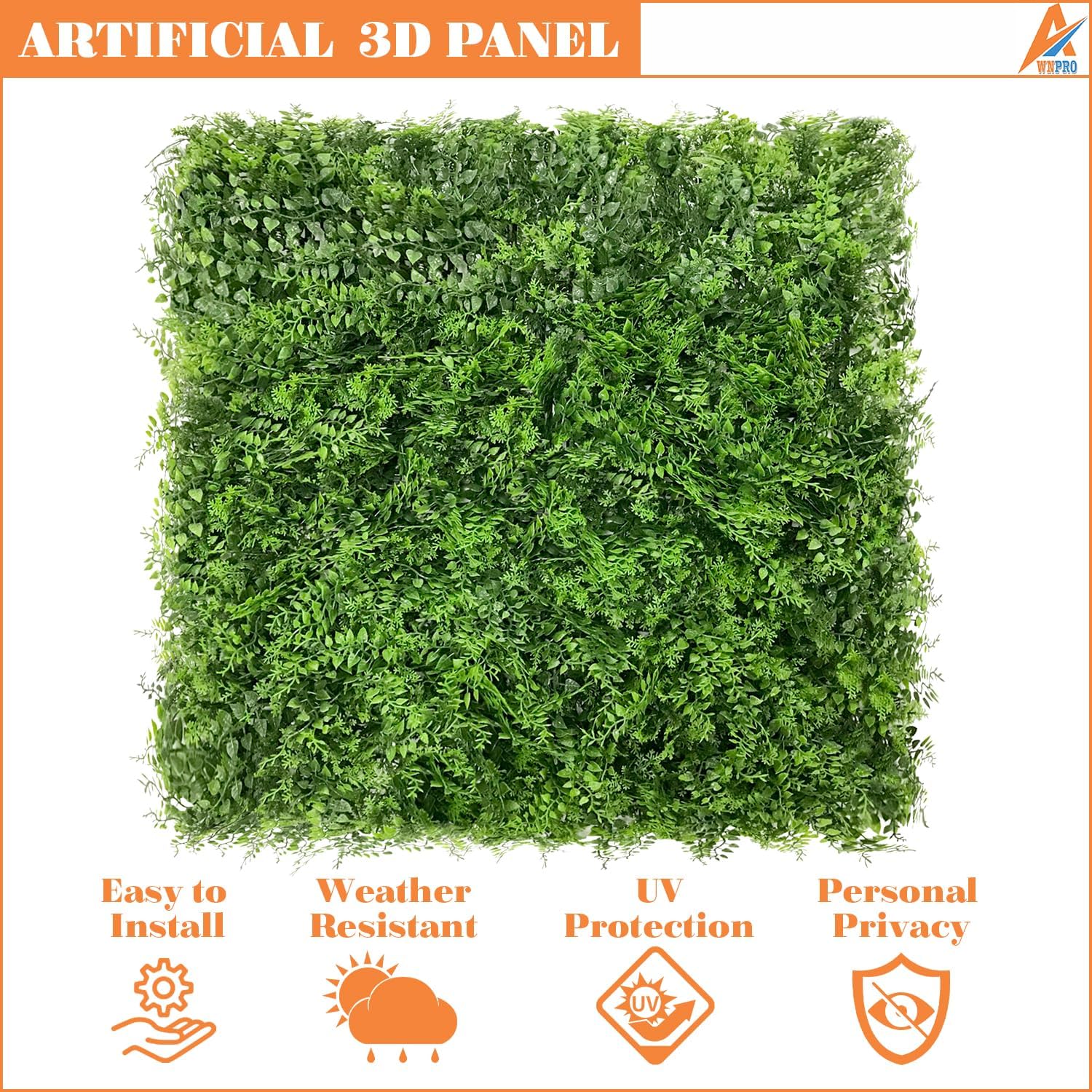 4PCS 20" x 20" Artificial Boxwood Panel, Grass Wall, Wall Panel, Artificial Grass Backdrop Decoration, Privacy Hedge Screen Resistant for Outdoor Indoor Garden Fence Backyard (Fern Fence)