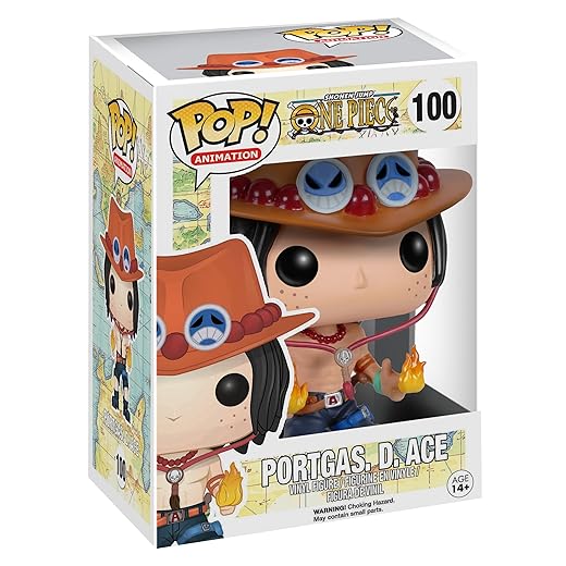 Funko Pop Anime: One Piece Portgas D. Ace Action Figure,Multi-Colored,3.75 Inches