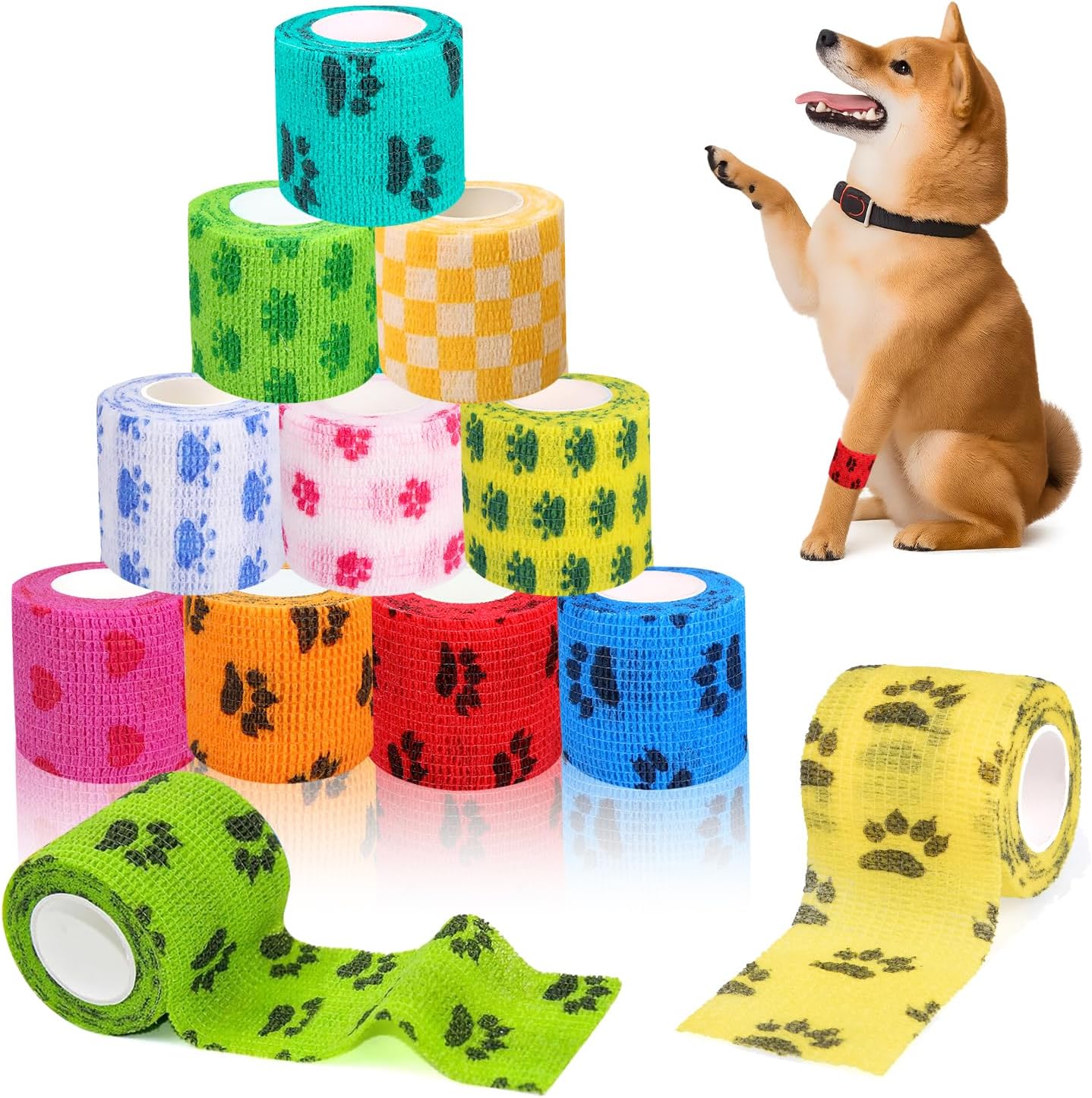 Rolos de venda autoadesiva Euablfo para kit veterinário
