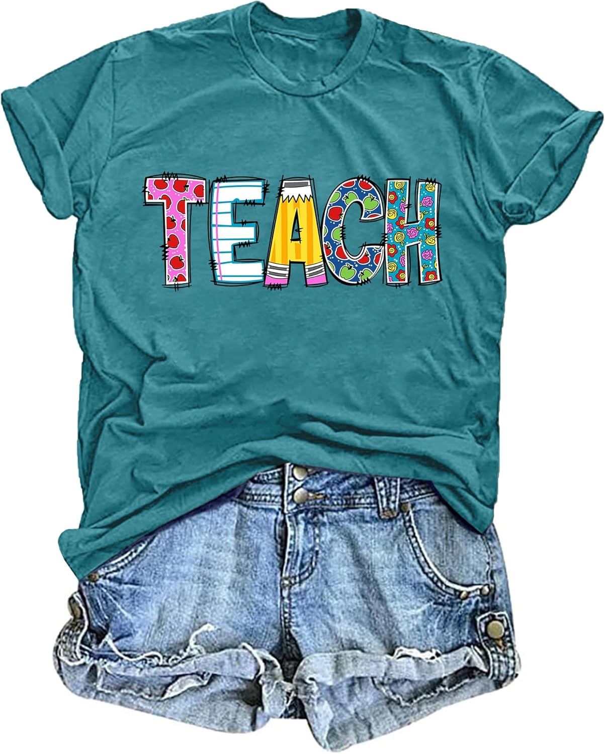 Teacher Shirts for Women: Funny Teach T Shirt Teacher Life Tees Cute Teachers Gifts Tops Blouse