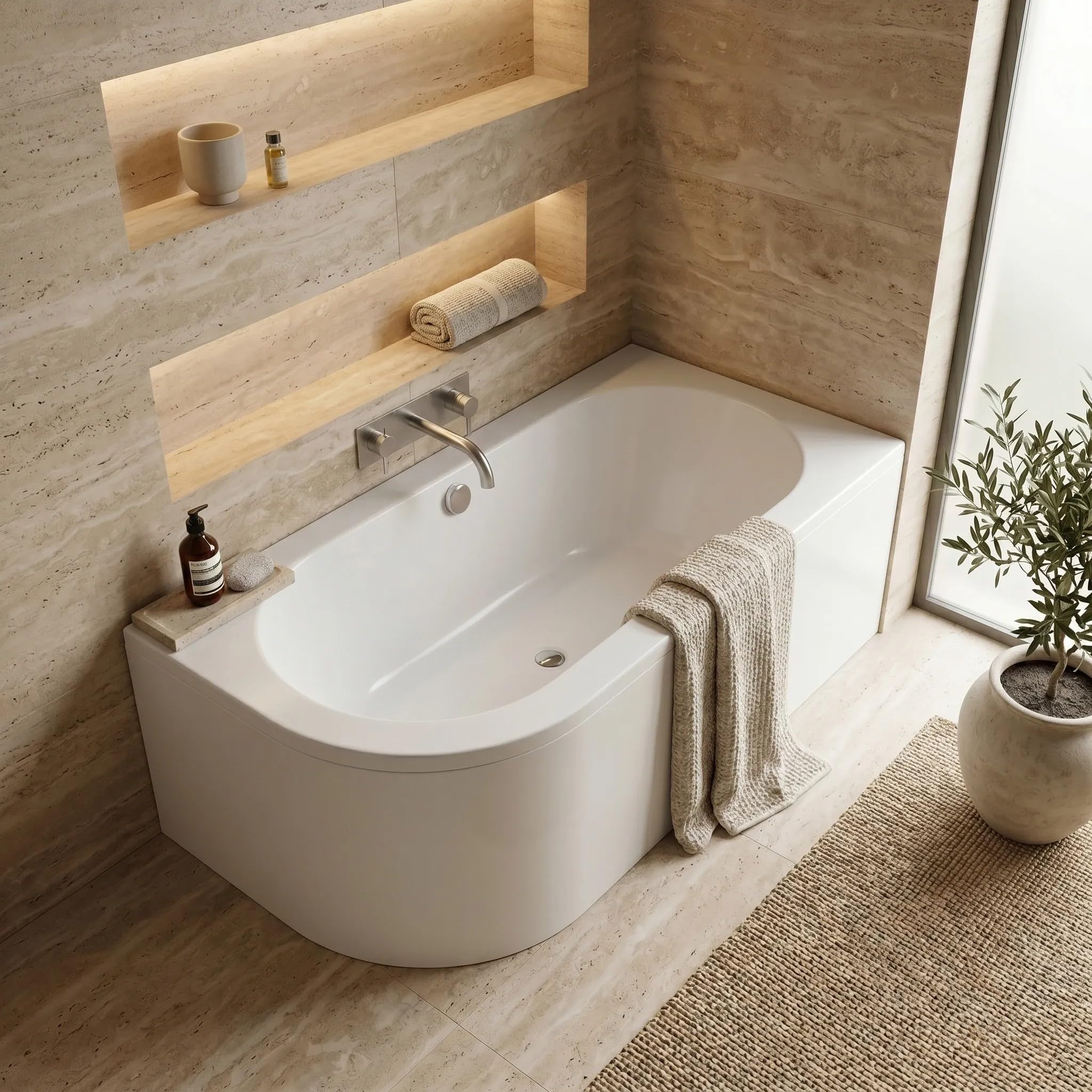 Rea - Bañera Orion Derecha - Acrílico - Blanco - 169,5x75x56 cm