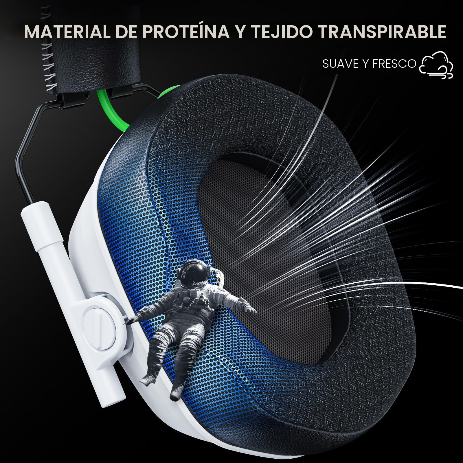VK81 Gaming Inalámbricos, Auriculares Gaming Inalámbricos para PS5, PS4, PC, Switch, Sonido Estéreo con Micrófono, Cascos con Luz LED y Autonomía de 50+ Horas
