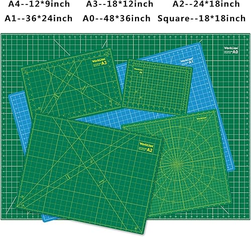 Miniatura 3 de WorkLion Alfombrilla de corte autorreparable de 36 x 48 pulgadas: antideslizante de doble cara de 5 capas, profesional para álbumes de recortes,
