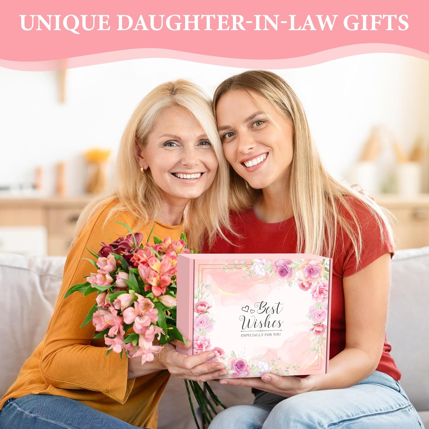 Saineron Daughter in Law Gifts from Mother in Law Future Daughter-in-Law Birthday Gifts Thoughtful Wedding Day, Anniversary, Happy Birthday Gift Includes Canvas Tote Bag, 16oz Glass Cup