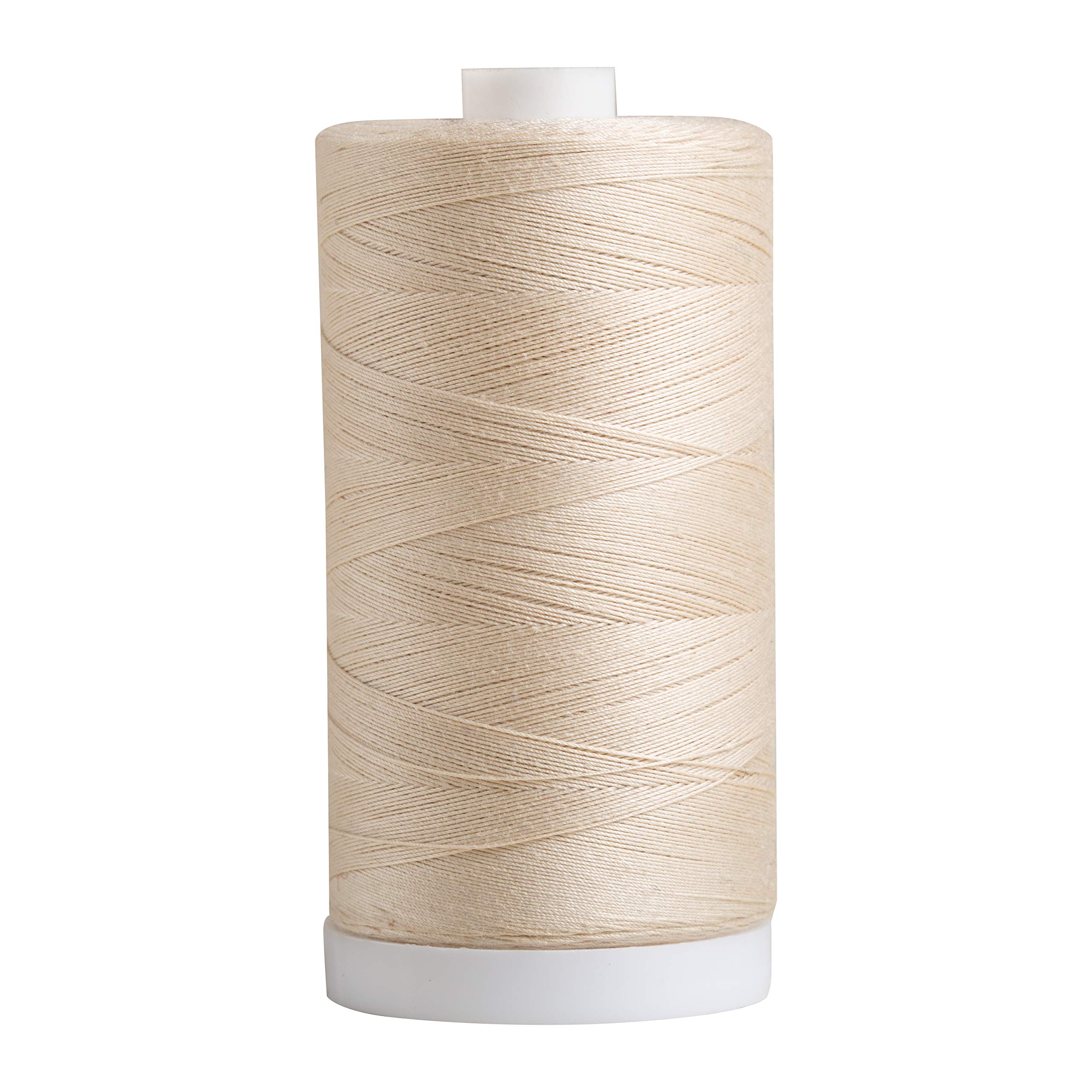 Connecting Threads Ivory 100% Cotton Thread for Sewing, Quilting, and Crafting - 50-Weight - 1200 Yard Large Spool (Cream)