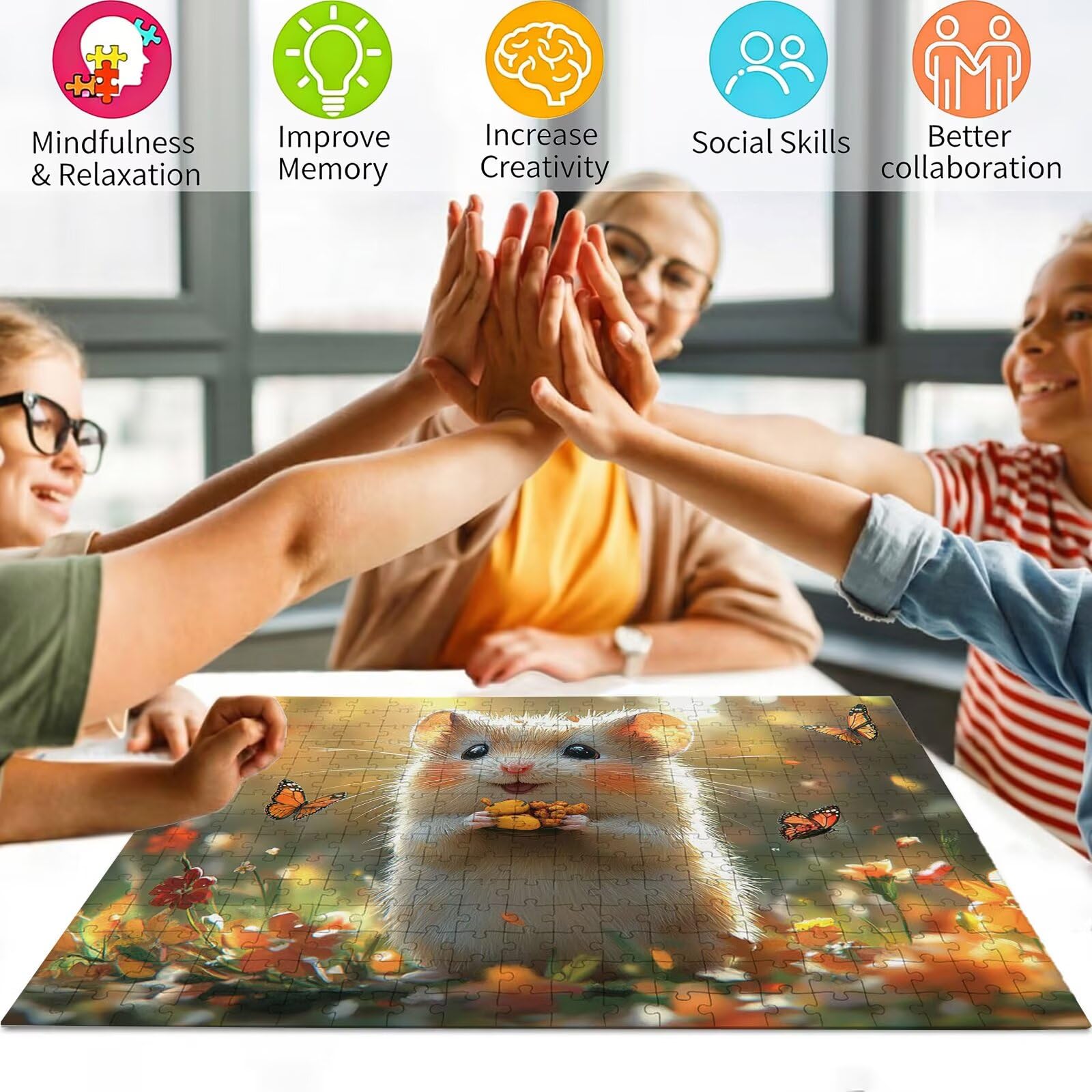 Puzzle 2000 Teile Tier, Holzpuzzle Erwachsene, Klassisches Lernspiel Puzzle Hamster, Groß Impossible Jigsaw Puzzles, Wunderschönes Deko Puzzes und Geschenke, Bastelset Erwachsene 99.5 X 70.5cm 8p-76