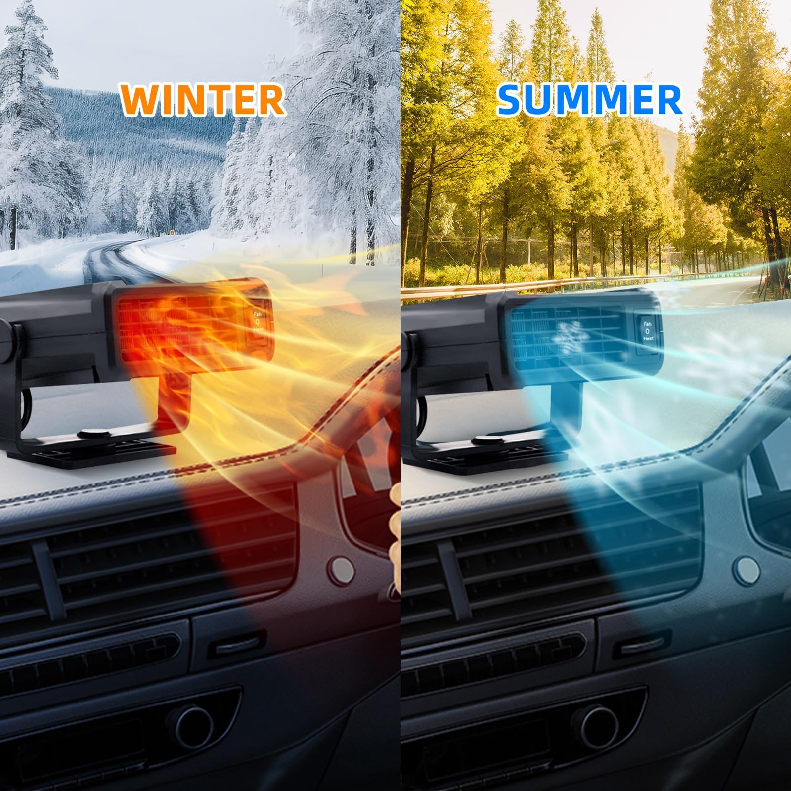 Riscaldamento per auto, 12 V, portatile, riscaldamento rapido in legno, con sigarette, scalda auto per l'inverno, per parabrezza auto, adatto per auto