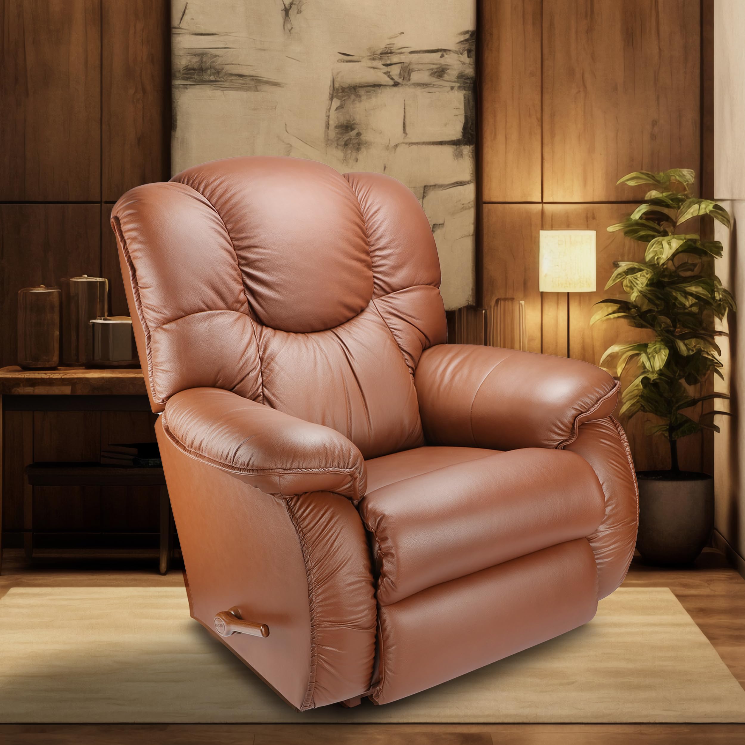 Little NAP LA Z BOY American Imported Dreamtime Single Seater Manual Soft Leather Reclina Rocking Recliner Sofa | Relaxing Chair for Home Office Living Bed Room | 10 Years Warranty | Chestnut (B0DGQN1KFW) Amazon Price History, Amazon Price Tracker
