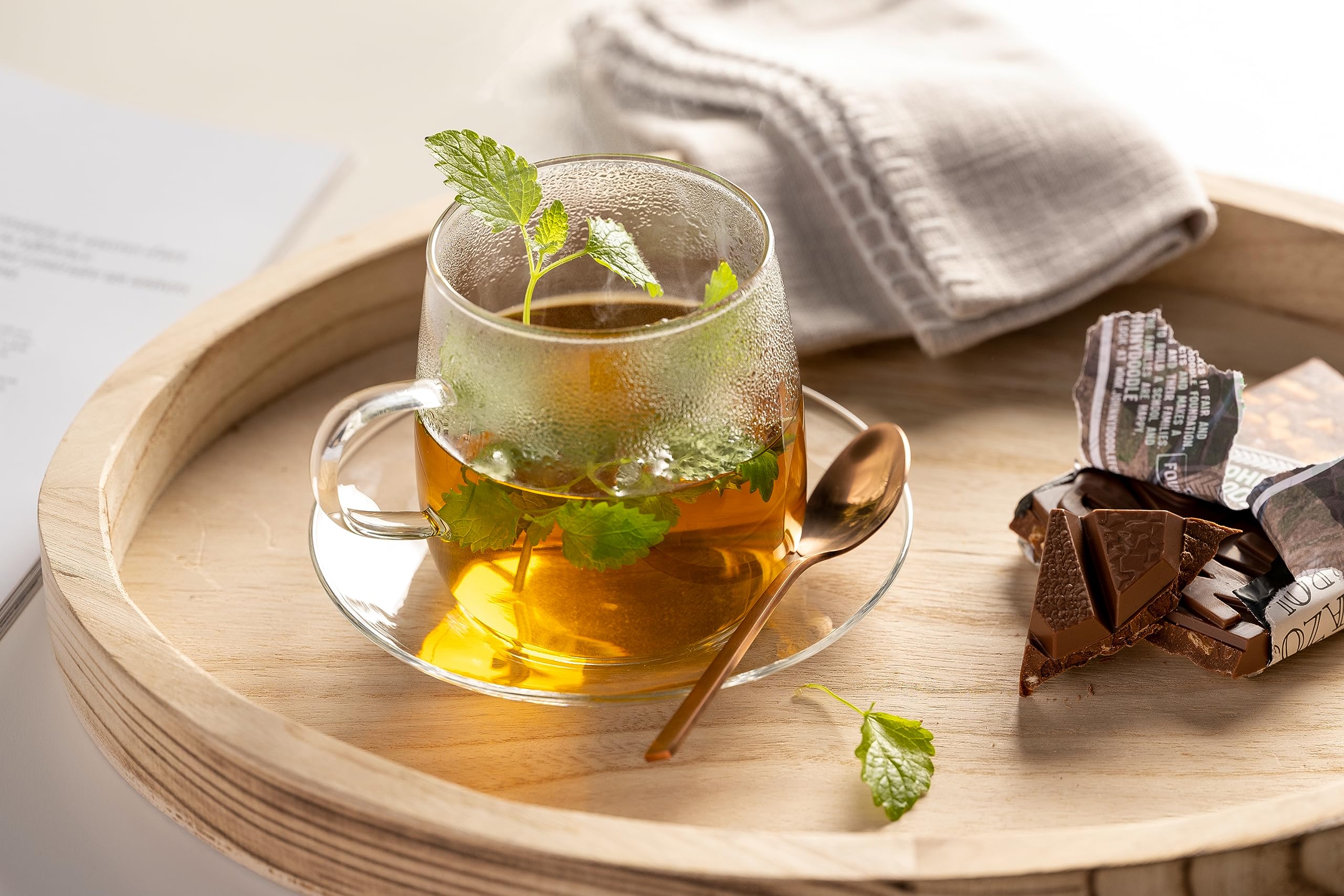 LEONARDO HOME Tè per Te zestaw 4 filiżanek do herbaty - duży kubek do herbaty z grubościennego szkła borokrzemowego - wyprodukowano ręcznie - pojemność 570 ml, można używać w kuchence mikrofalowej - 4
