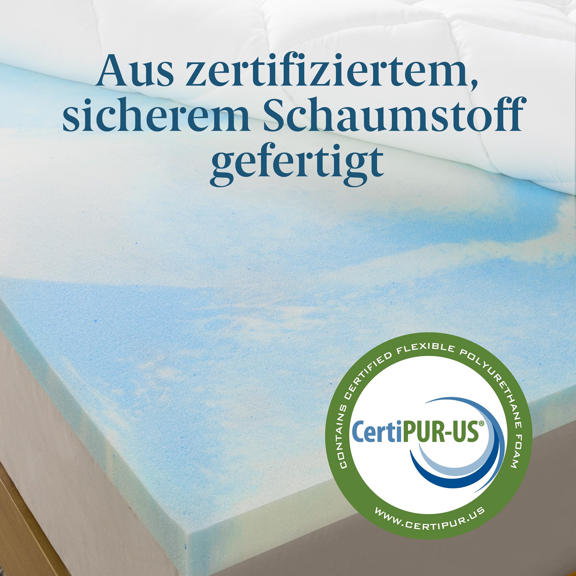Zinus Materac wierzchni z pianki Visco, 140 x 200 cm, grubość 10 cm, wzornictwo Open-Cell, certyfikat Oeko-Tex, oddychająca i ortopedyczna, ergonomiczny komfort, średnio twardy, biały