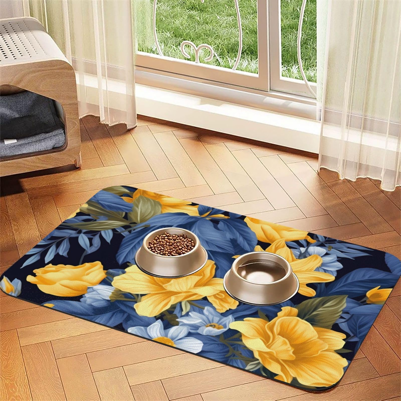 Tapis de nourriture pour chien pour éviter les sols mouillés et glissants