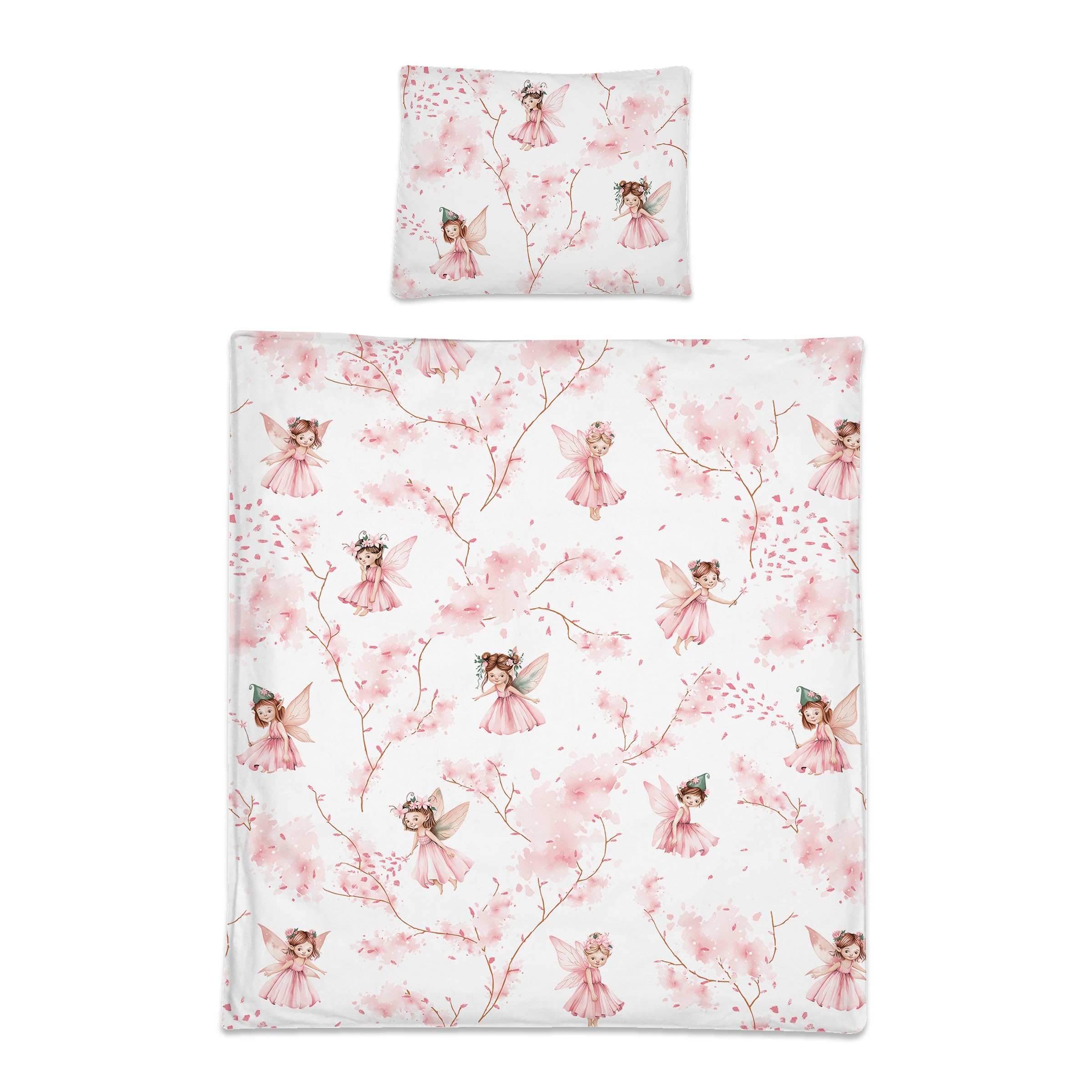 Baby Comfort 2 Piece Baby Kids Bedding Set 80x70 cm Duvet Cover & Pillowcase 12M+ (Fairies), 40