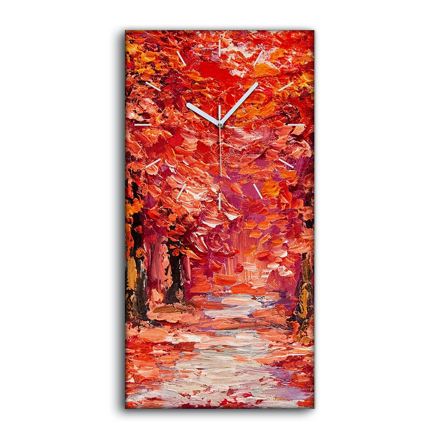 Horloge sur toile haut de gamme 30x60cm tableau silencieux design moderne forêt