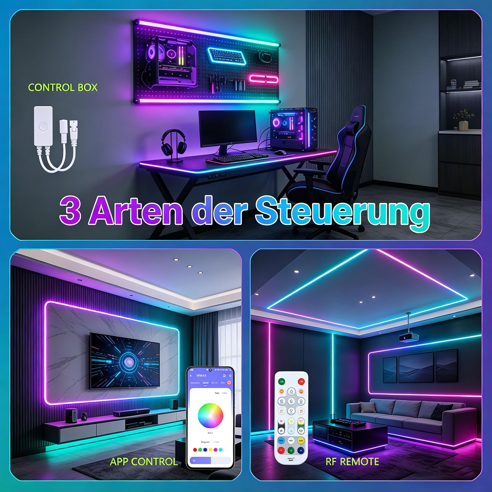 RGBW IC COB LED Streifen 10m 24V WS2811 Adressierbare CRI 90+ Kit | RGB+6000K Kaltweiß 7840 LEDs Mehrfarbig Dimmbar Selbstklebend APP Steuerung Musik Sync für Wohnzimmer Gaming Party Deko